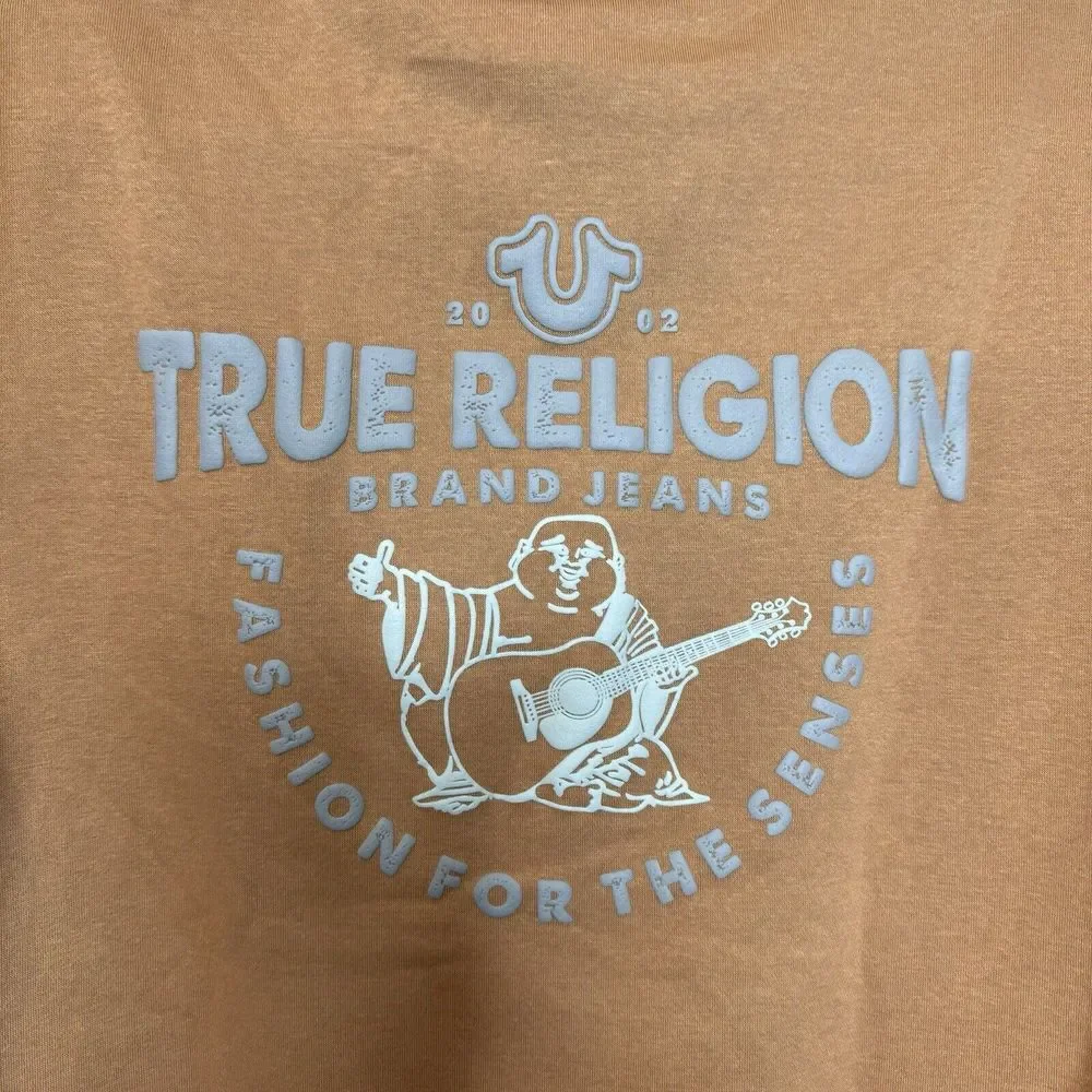 $119 True Religion Buddha Hoodie Adult Size L Color Mandarin‎ Full Zip New